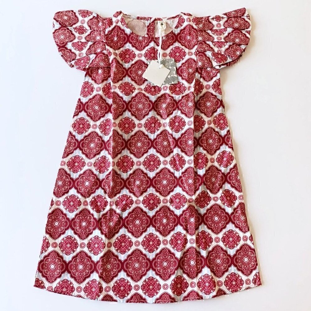 Kate Quinn Girl pleated ruffle sleeve a-line dress 7 Years